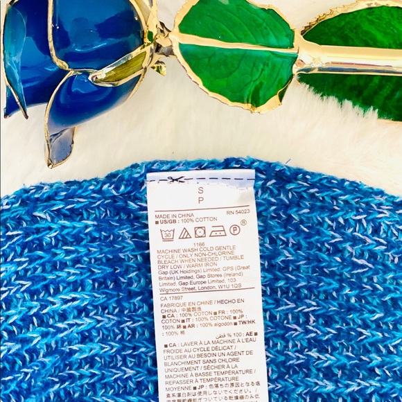 GAP Marl Knit 100% Cotton Pullover Sweater, Blue - Picture 5 of 5